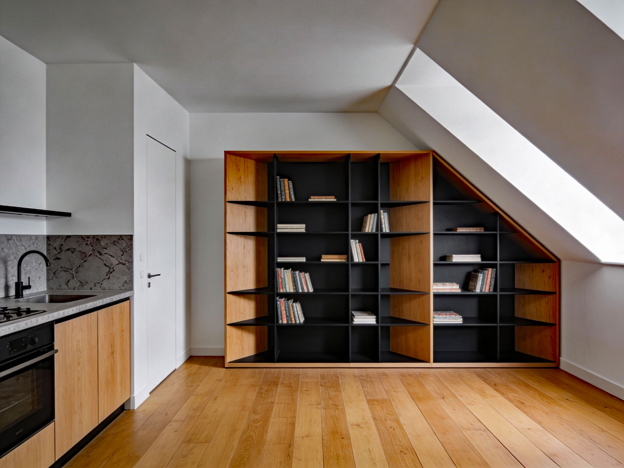 Stammstark Raummanufaktur Beispiel Wohnwelt Küche und Bücherzimmer