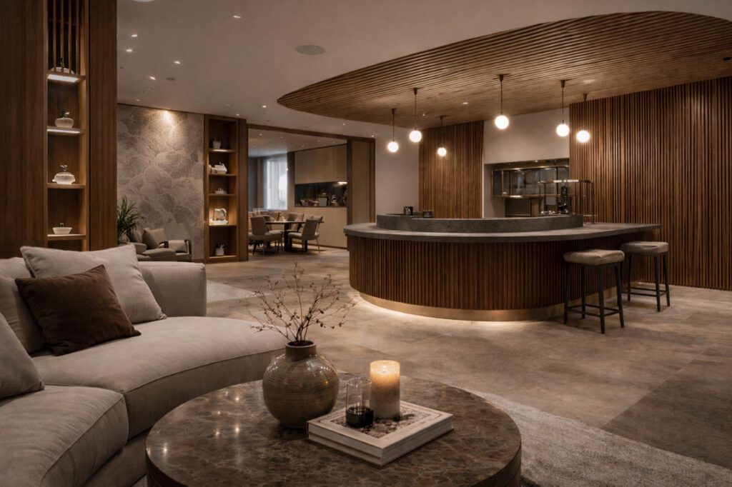 Luxuriöses Interieur für Privatkunden und Gewerbe