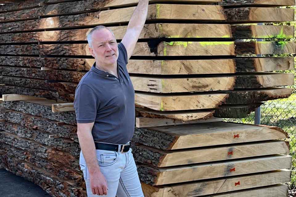 Holzhandel Stammstark Eigentürmer Falk Gembus Massivholzplatten Eiche von Stammstark